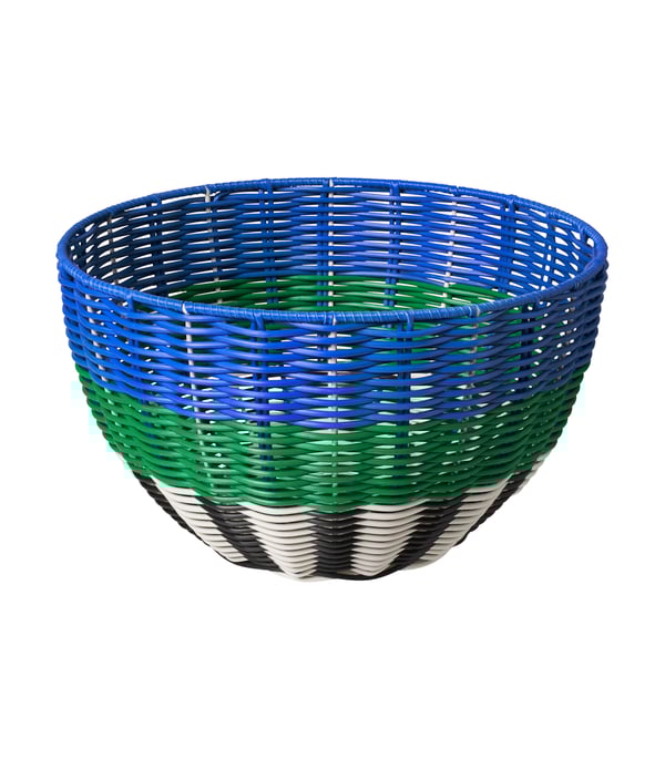 A white/black/blue DJURTRÄNARE basket