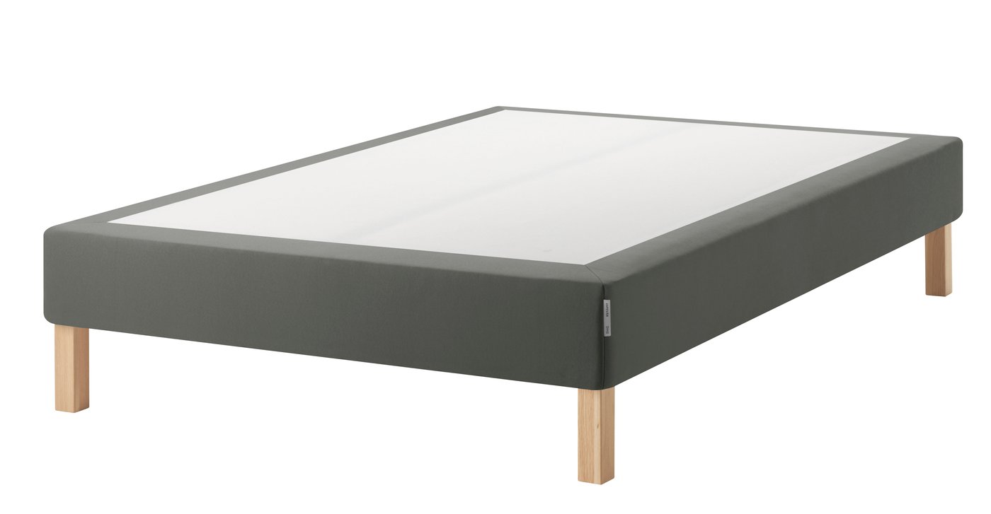 IKEA ESPEVÄR resårmadrassbotten med ben, mörkgrå, 140x200 cm