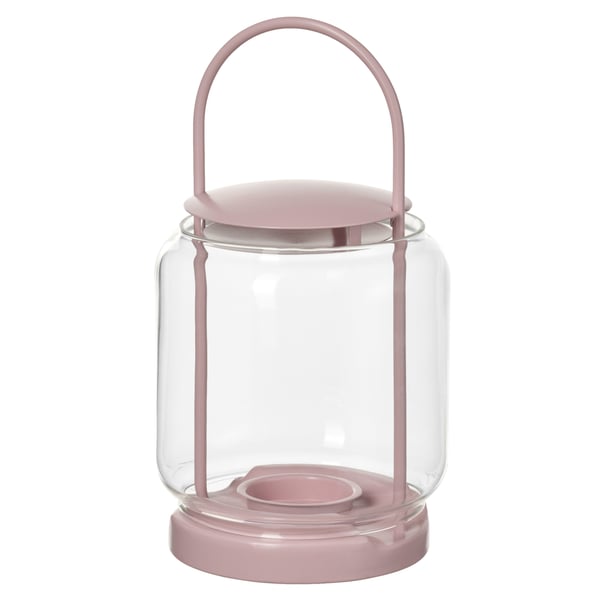 TOFSAND lantern f tealight, in/out 21 pink AP