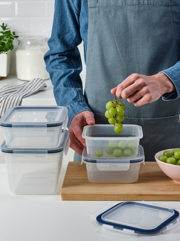A plastic IKEA 365+ food container with lid
