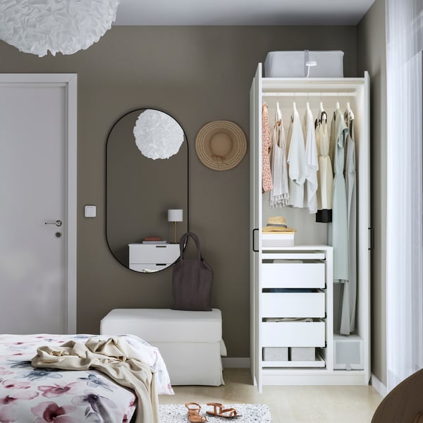 A white/white PAX wardrobe combination