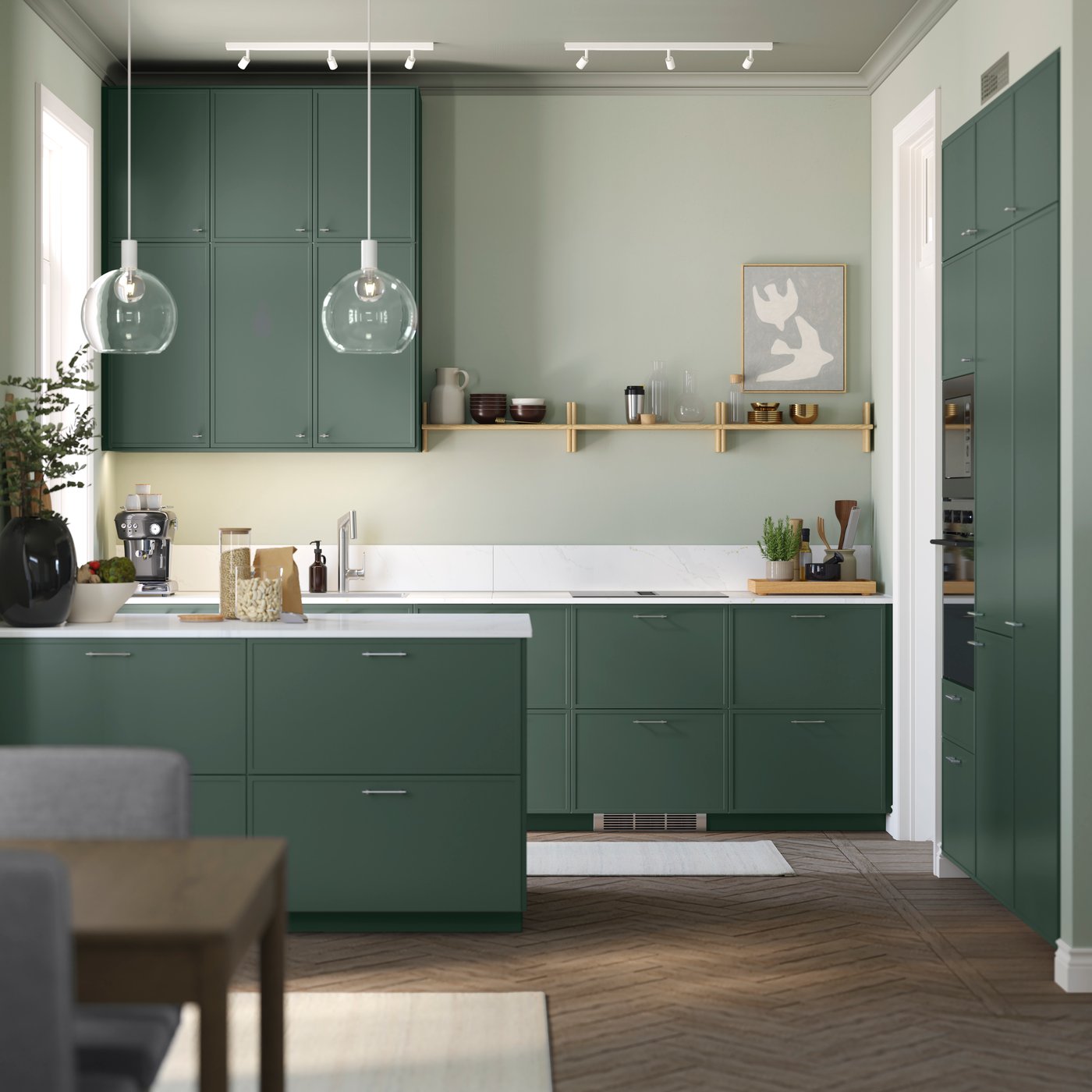 ASPUDDEN dark grey-green kitchen