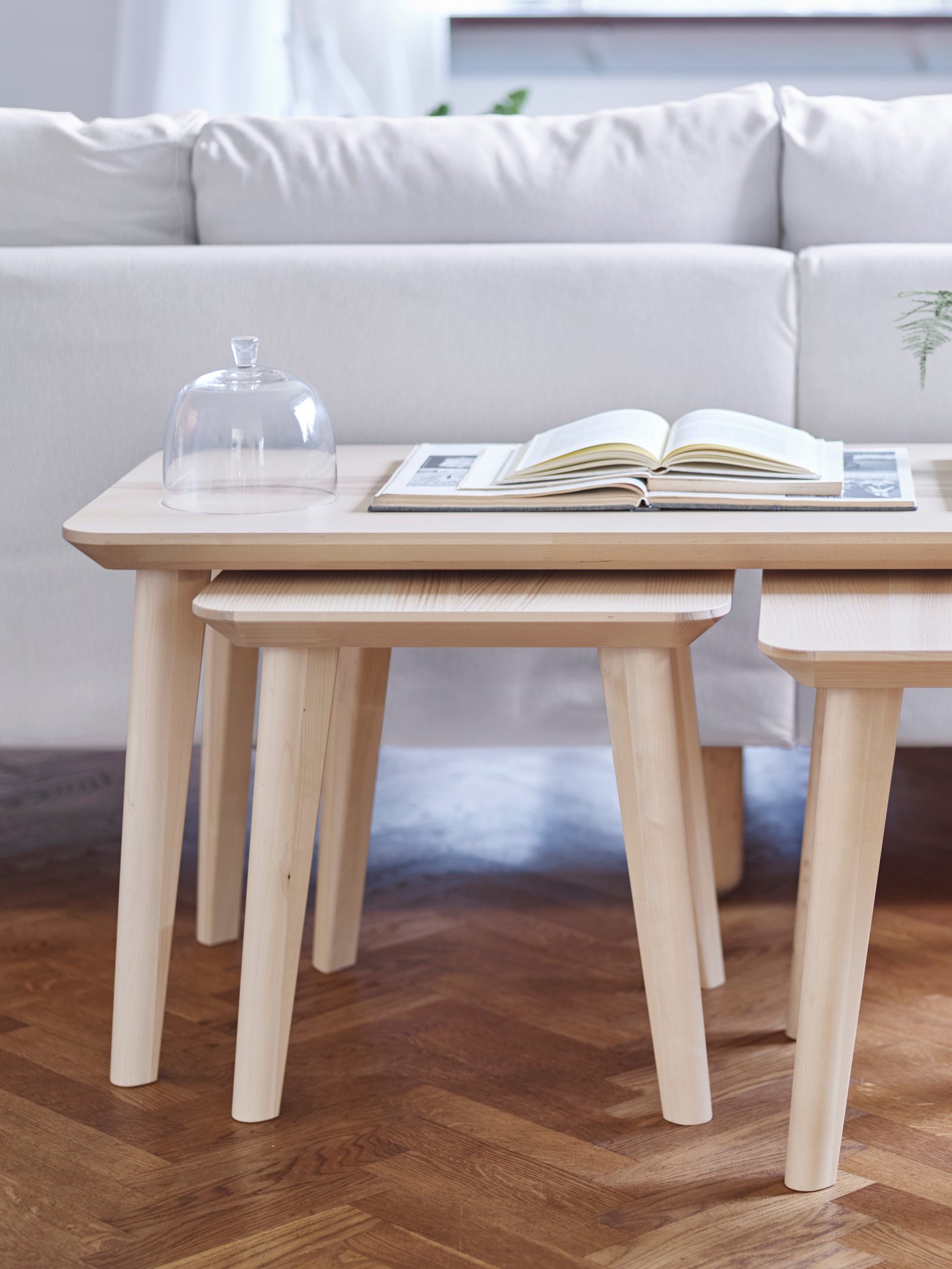 An ash veneer LISABO side table