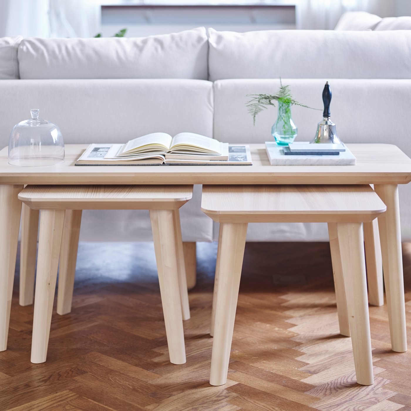 An ash veneer LISABO side table