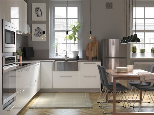 A stainless steel NUTID microwave oven in the kitchen