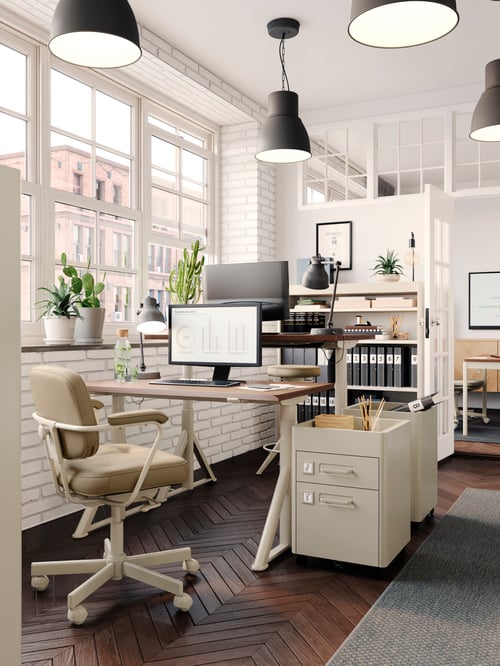 A classic, coordinated, flexible smallspace office IKEA