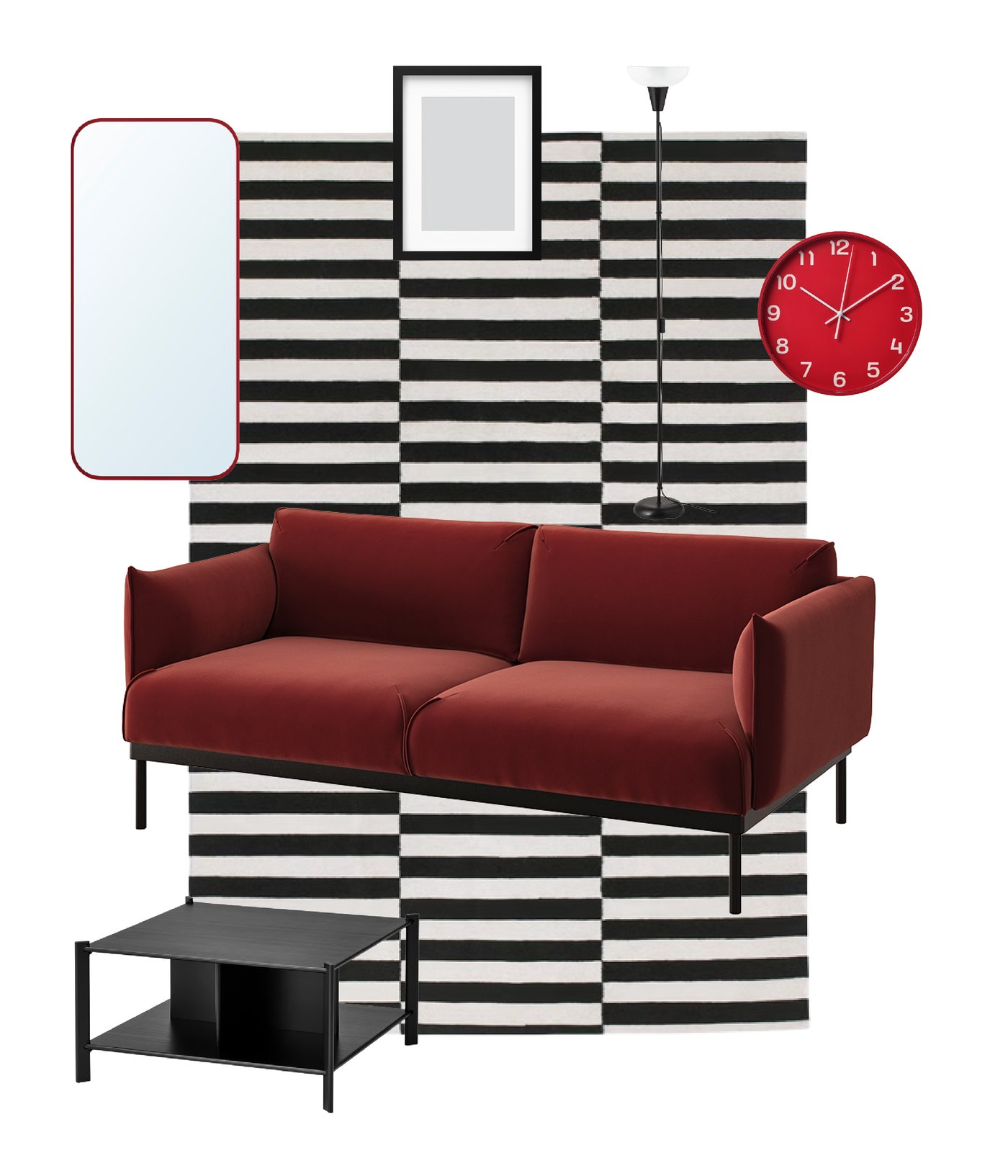 A Djuparp red-brown ÄPPLARYD 2-seat sofa