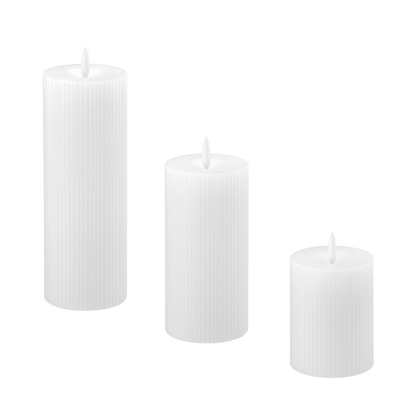 IKEA SILVERMÅS LED blockljus, set om 3, batteridriven vit