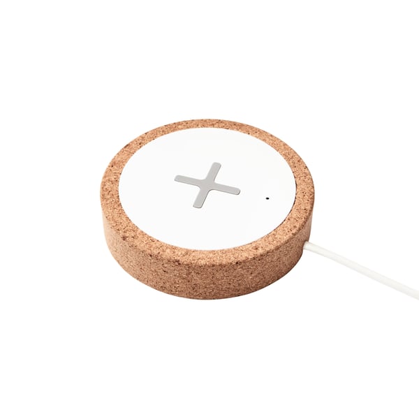 A white/cork NORDMÄRKE wireless charger