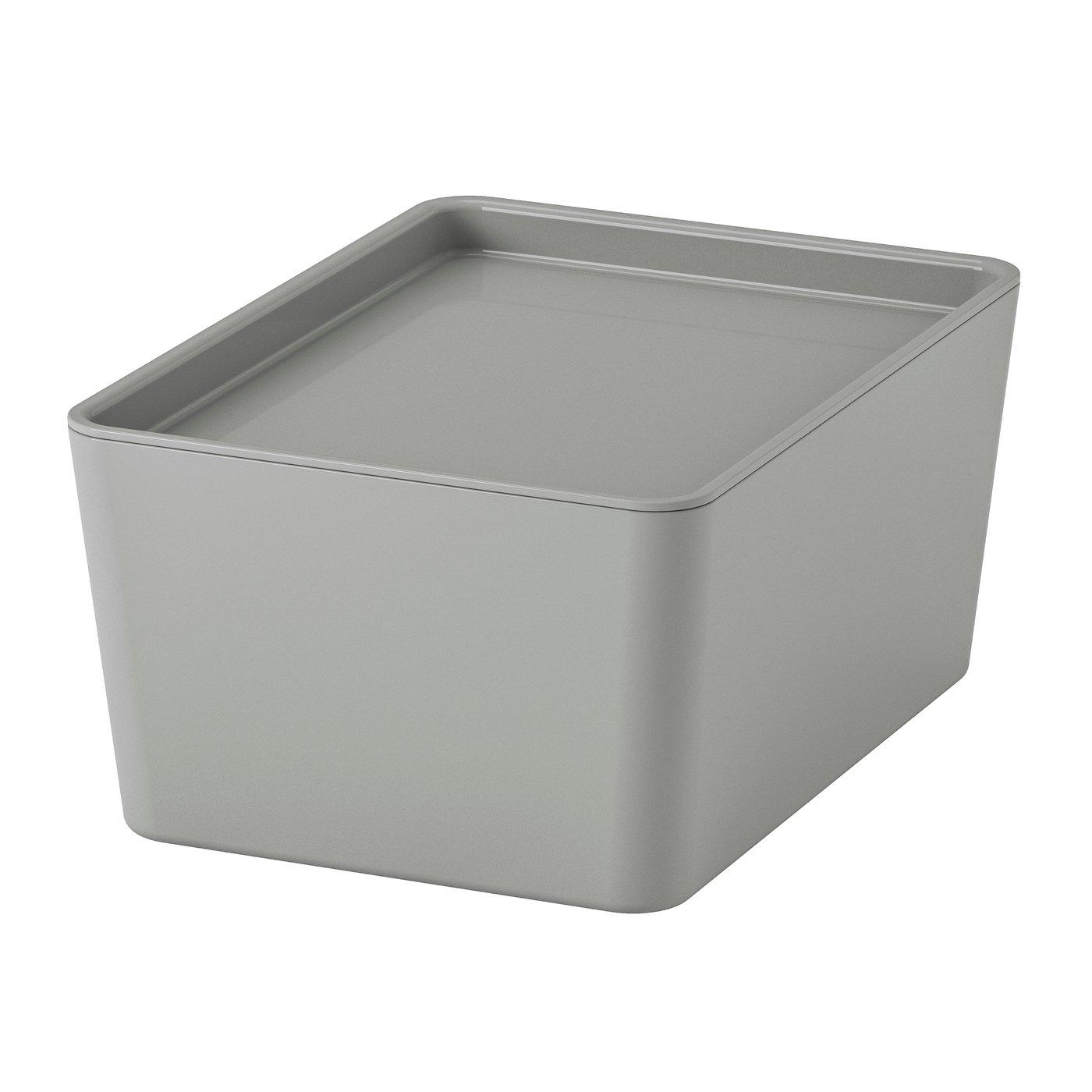 IKEA KUGGIS låda med lock, ljusgrå, 13x18x8 cm