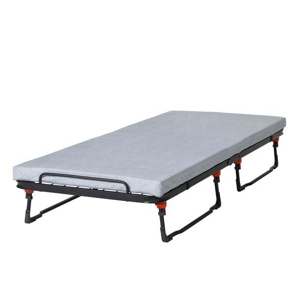 A black NORRUDDEN guest bed