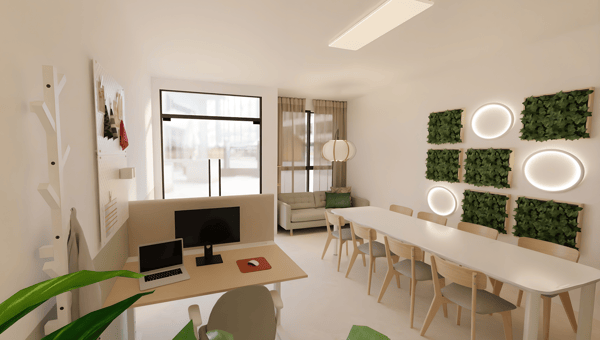 projeto de Design de interiores para negócios de uma empresa de organização de eventos