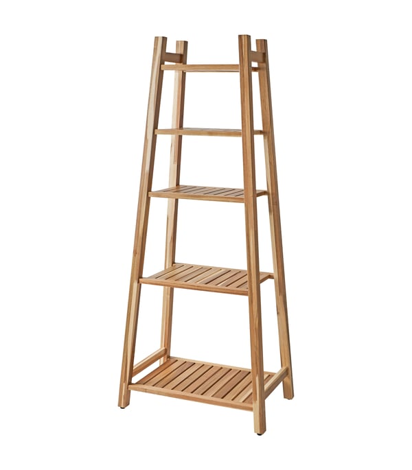 An acacia STOREDAMM shelving unit