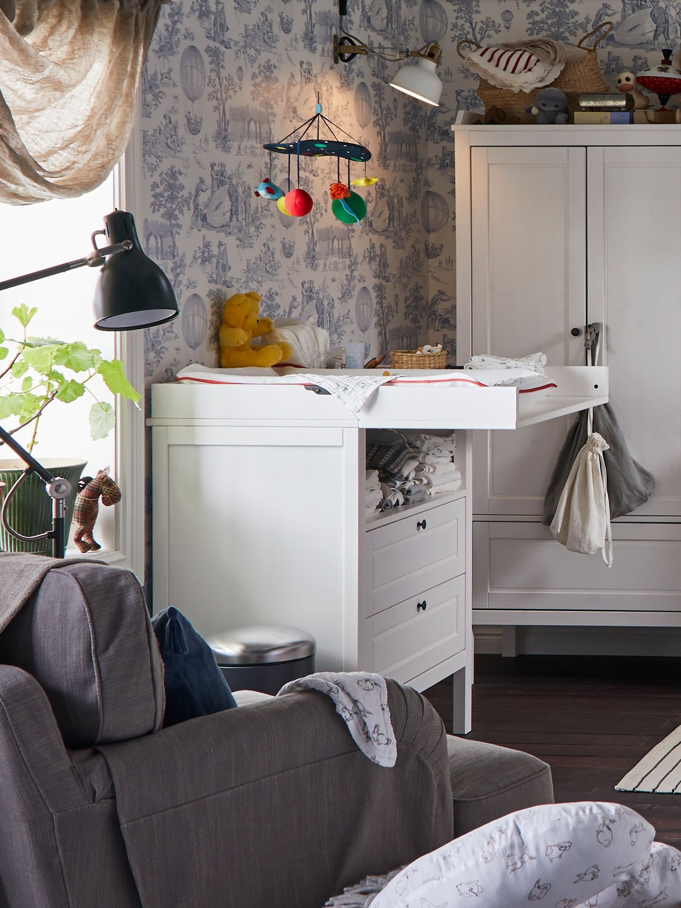 A white SUNDVIK changing table/chest of drawers in the bedroom