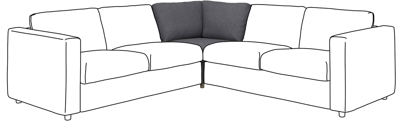 IKEA VIMLE hörnsektion, gunnared mellangrå