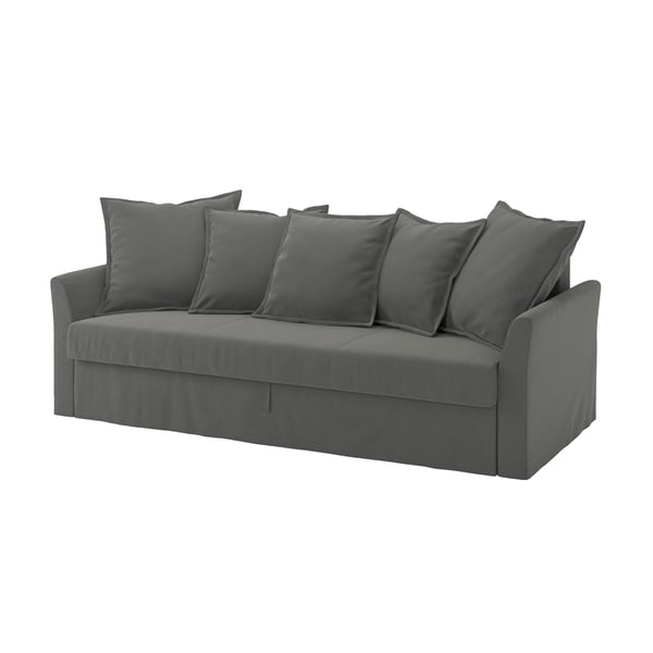 A Borgunda dark grey HOLMSUND 3-seat sofa bed