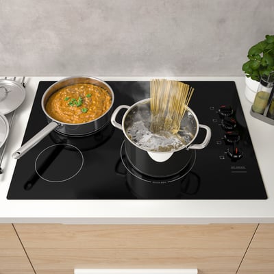 A black NEDDRAGEN glass ceramic cooktop
