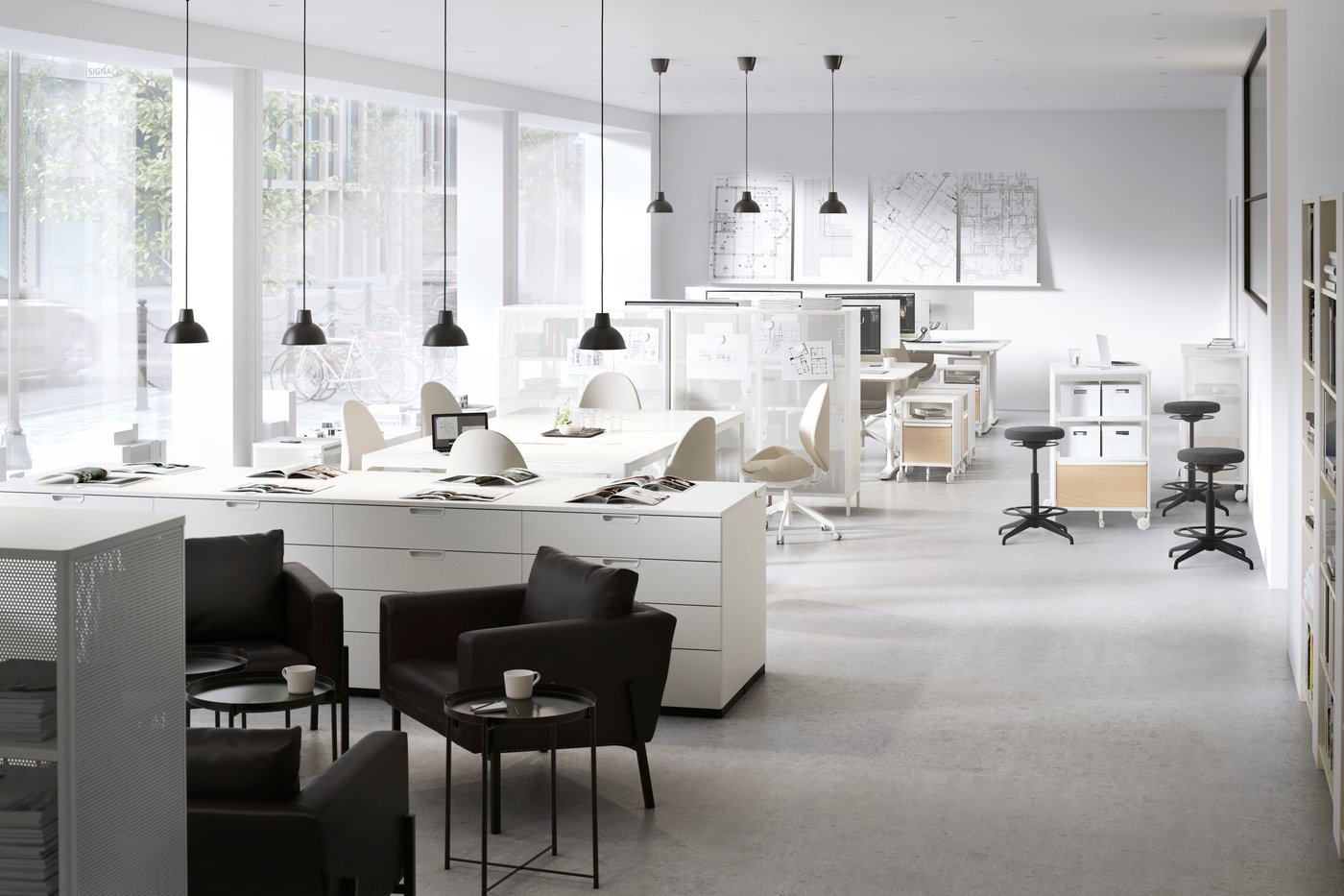 A Gunnared beige HATTEFJÄLL office chair in the home office