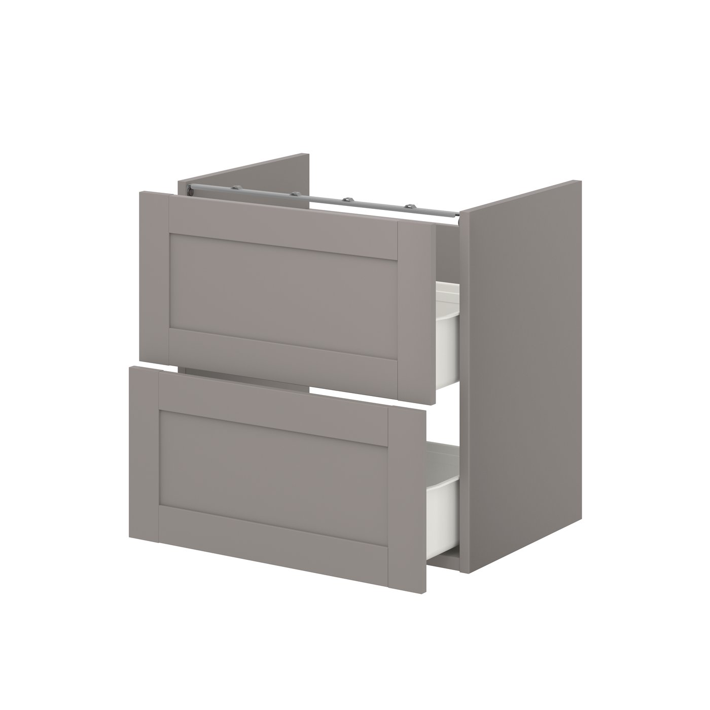 IKEA ENHET bänkskåp f kommod m 2 lådor, grå/grå ram, 60x42x60 cm