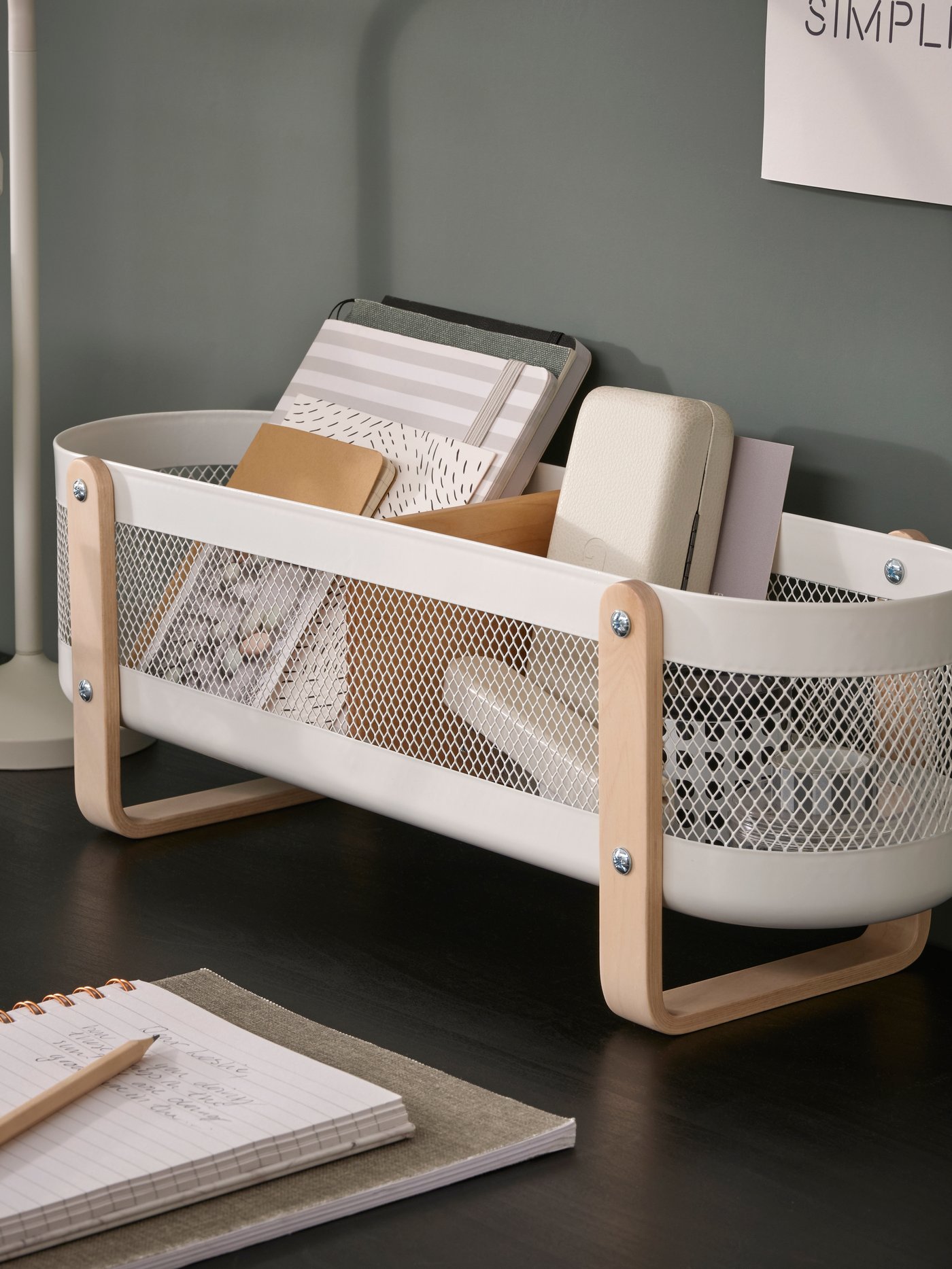 A white RISATORP desk organiser