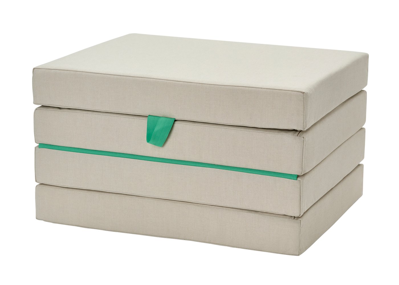 IKEA SLÄKT puff/madrass, vikbar, vissle beige/grön