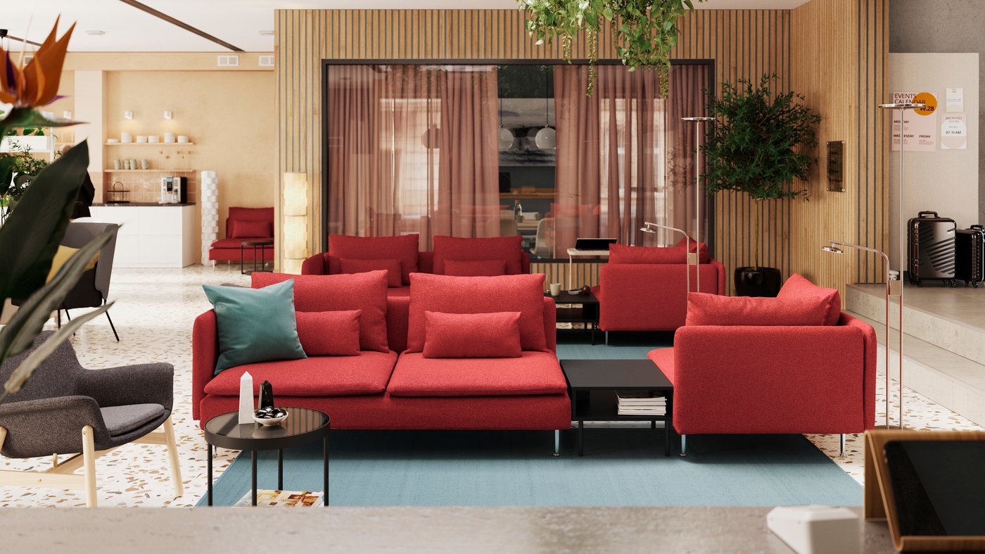 A Tonerud red SÖDERHAMN corner section