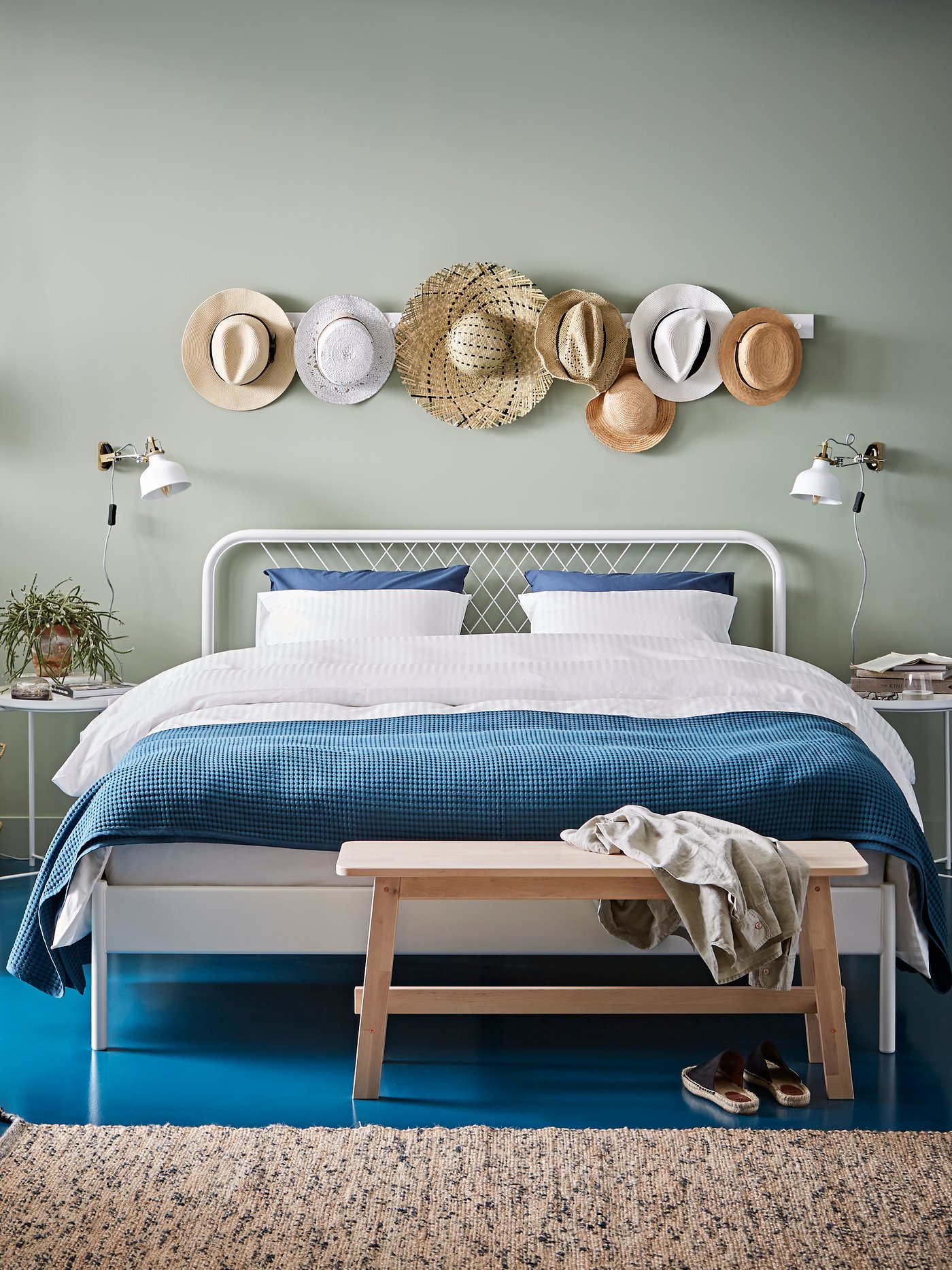 A white NESTTUN bed frame