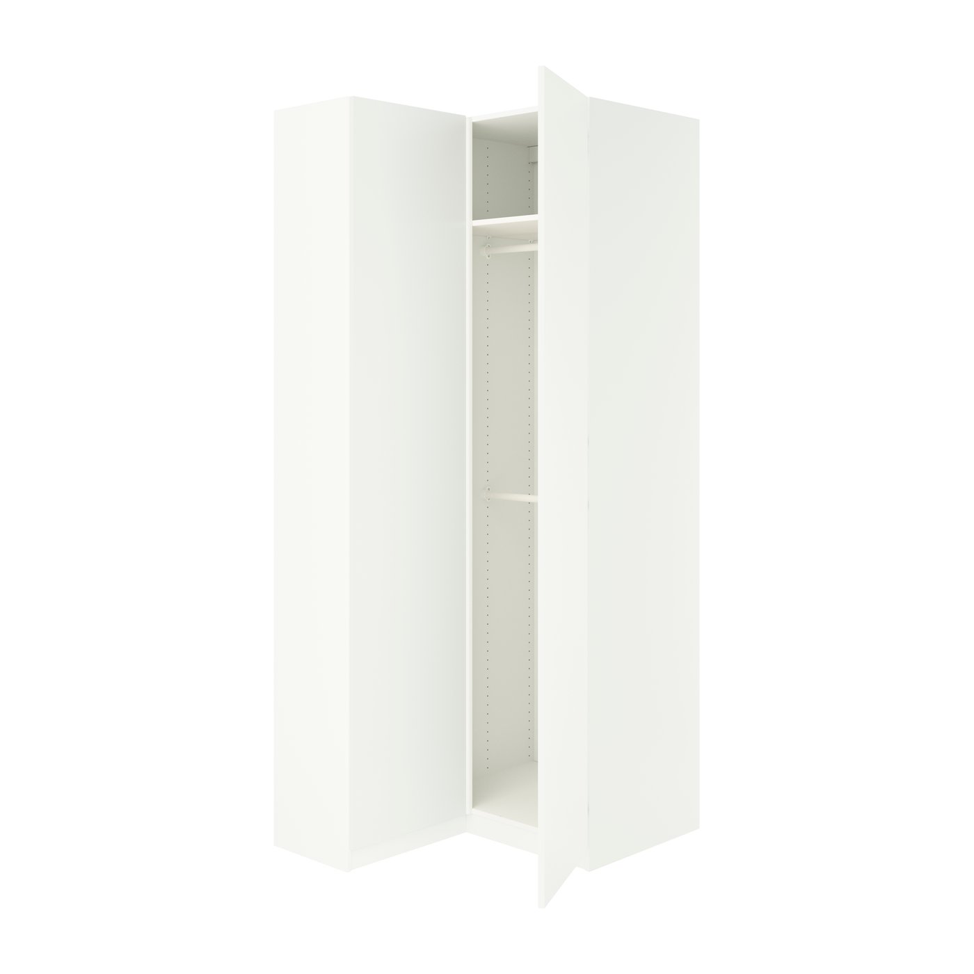 IKEA PAX / FORSAND hörngarderob, vit/vit, 111/88x236 cm