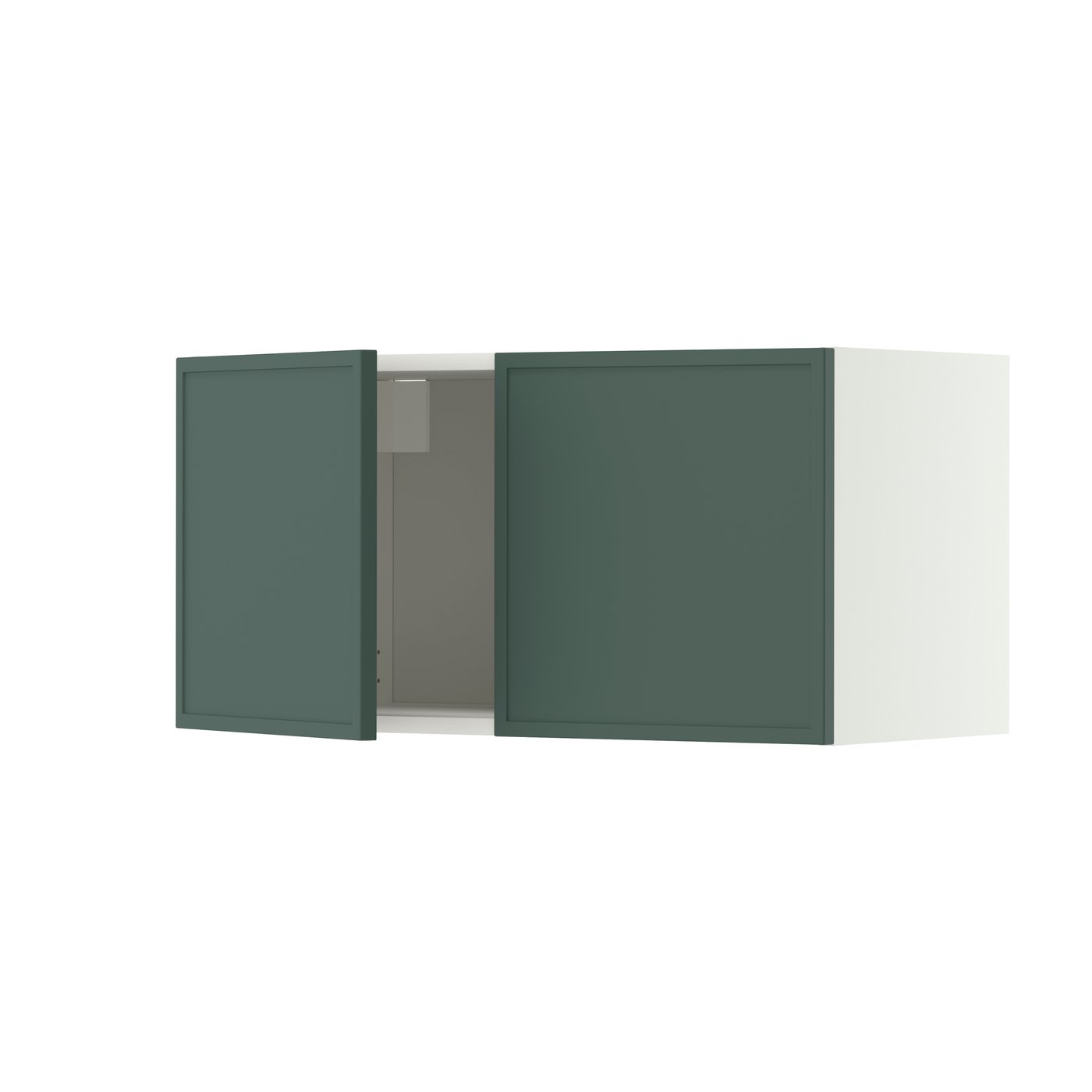 IKEA METOD väggskåp med 2 dörrar, vit/aspudden mörk grågrön, 80x40 cm