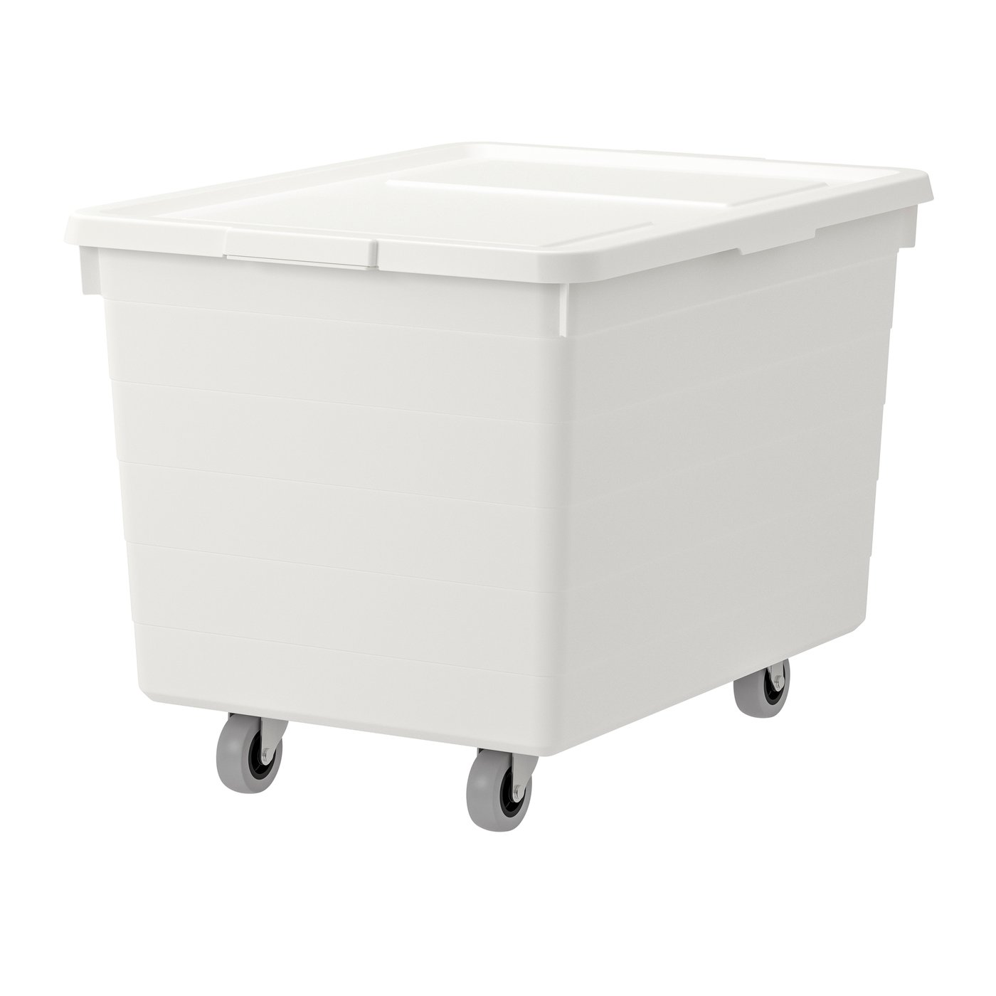 IKEA SOCKERBIT back med hjul och lock, vit, 38x51x37 cm