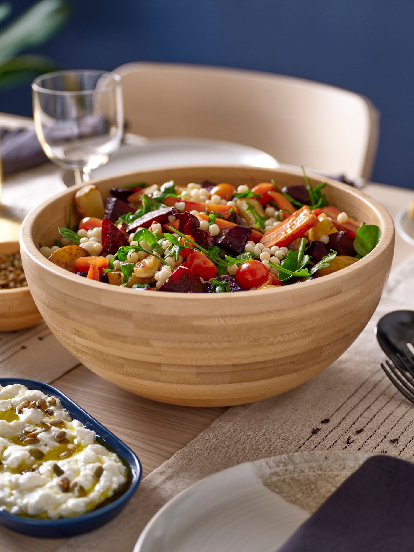 A bamboo BLANDA MATT serving bowl
