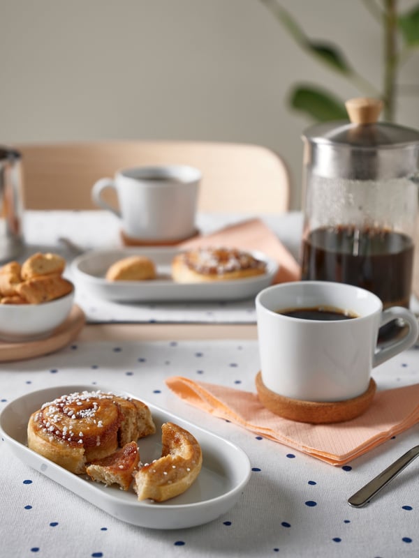 A white IKEA 365+ serving plate