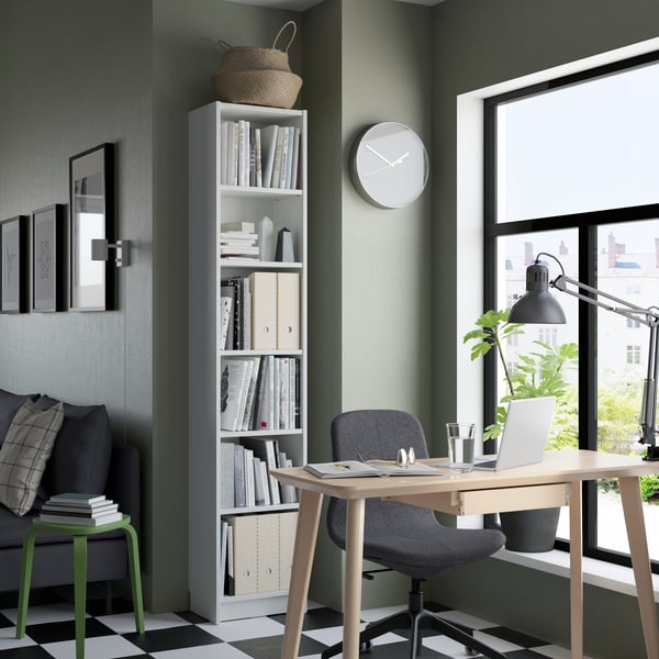 A white BILLY bookcase