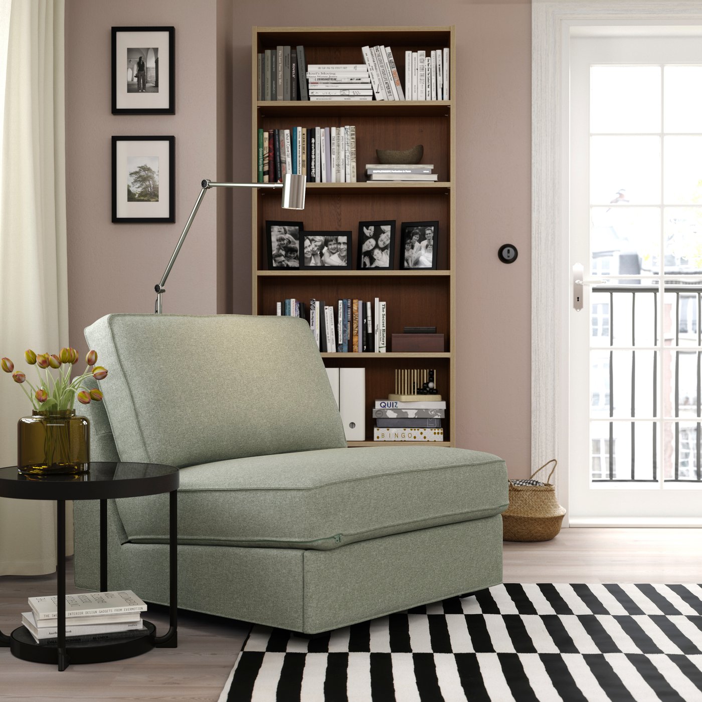 IKEA KIVIK 1-sits bäddsoffa, gunnared ljusgrön