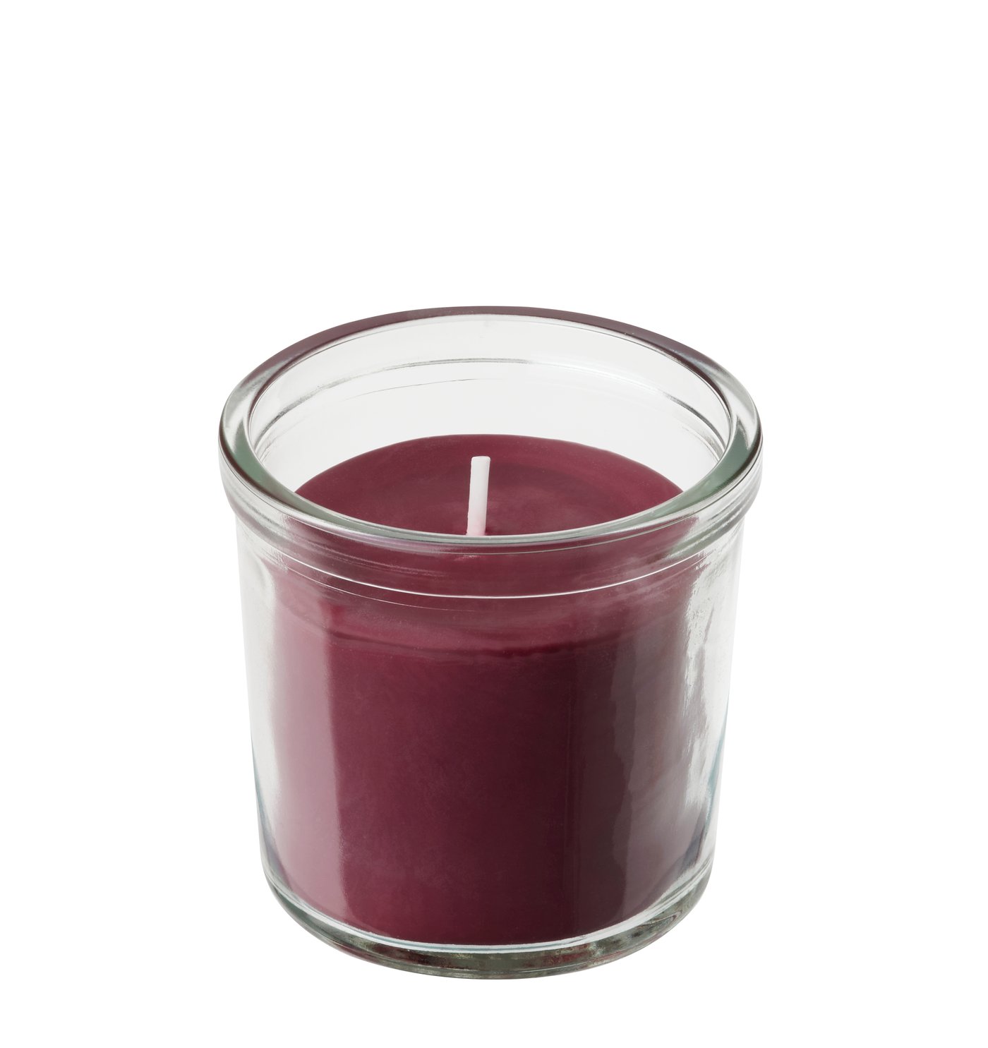 IKEA STÖRTSKÖN doftljus i glas, bär/röd, 20 tim.