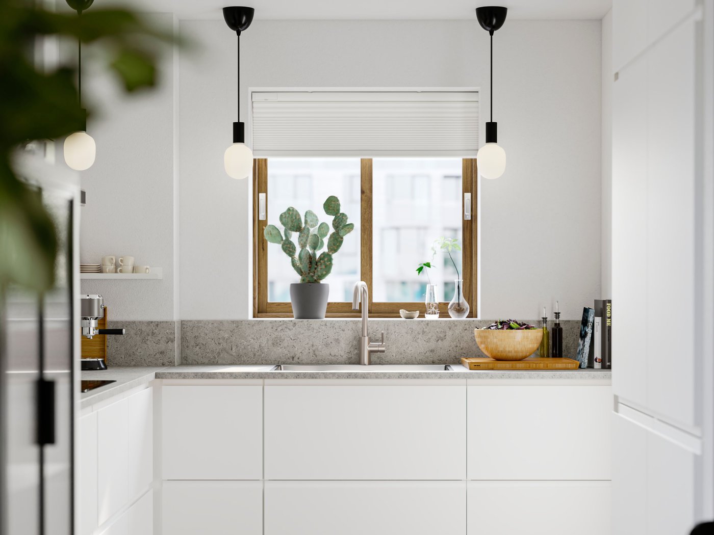 A bamboo BLANDA MATT serving bowl in the kitchen