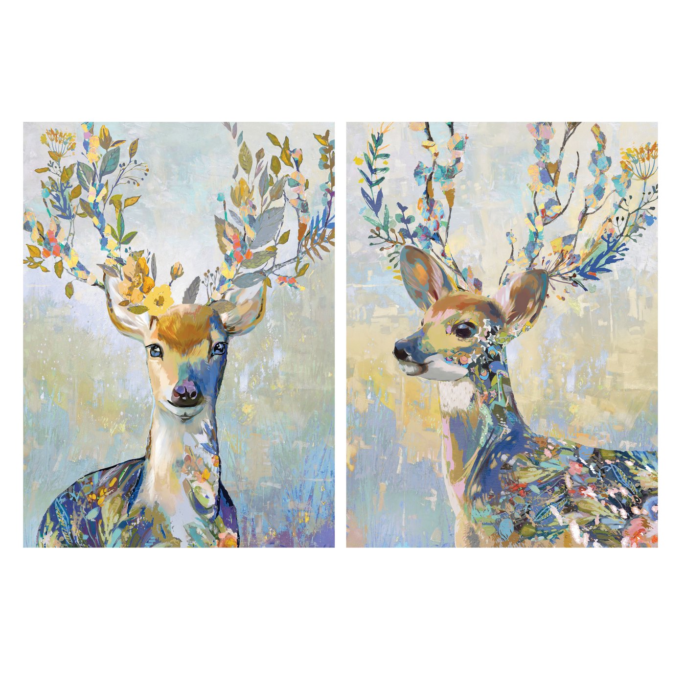 IKEA PJÄTTERYD tavla, färgglad ren, 50x70 cm