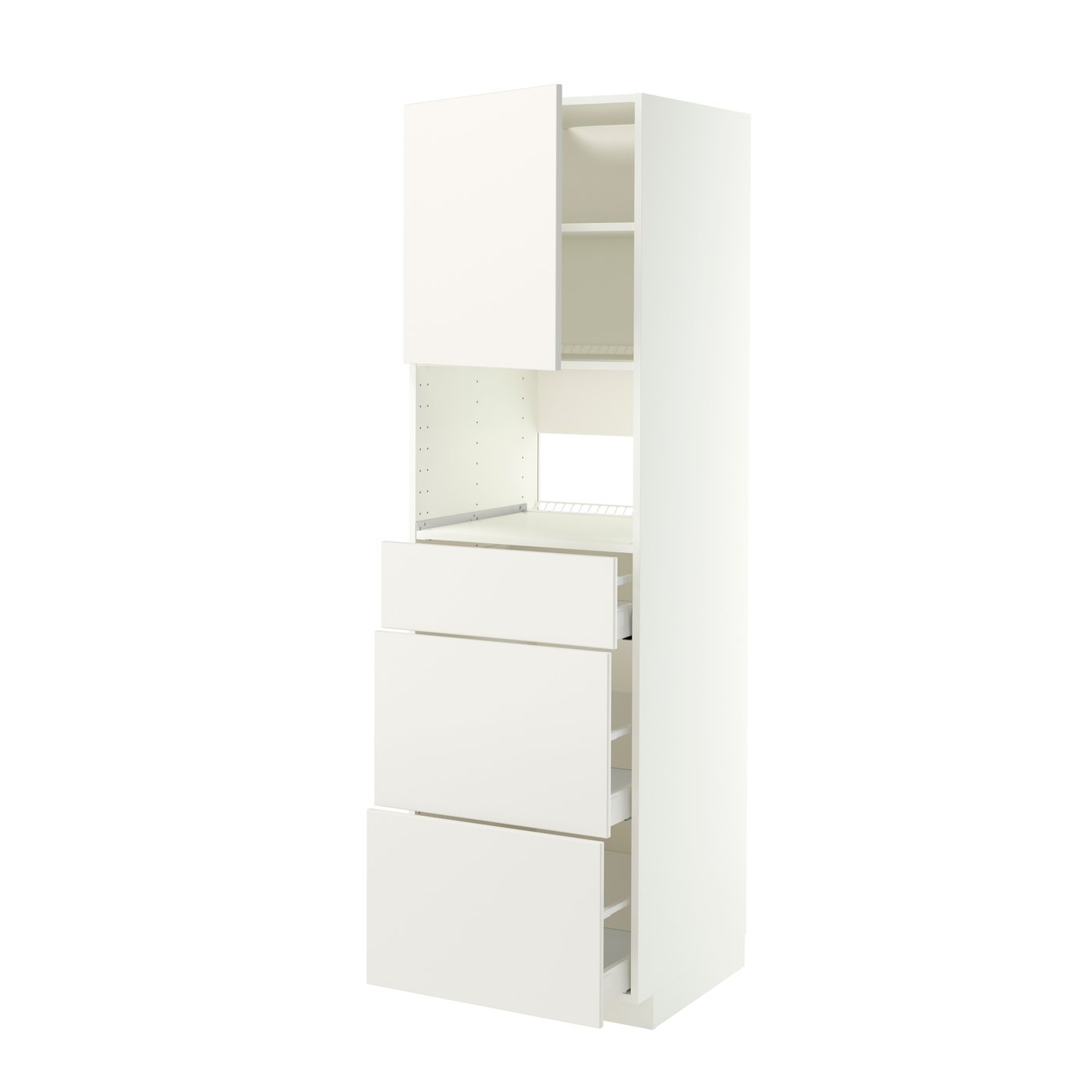 IKEA METOD / MAXIMERA högskåp för inbyggda vitvaror, vit/veddinge vit, 60x60x200 cm