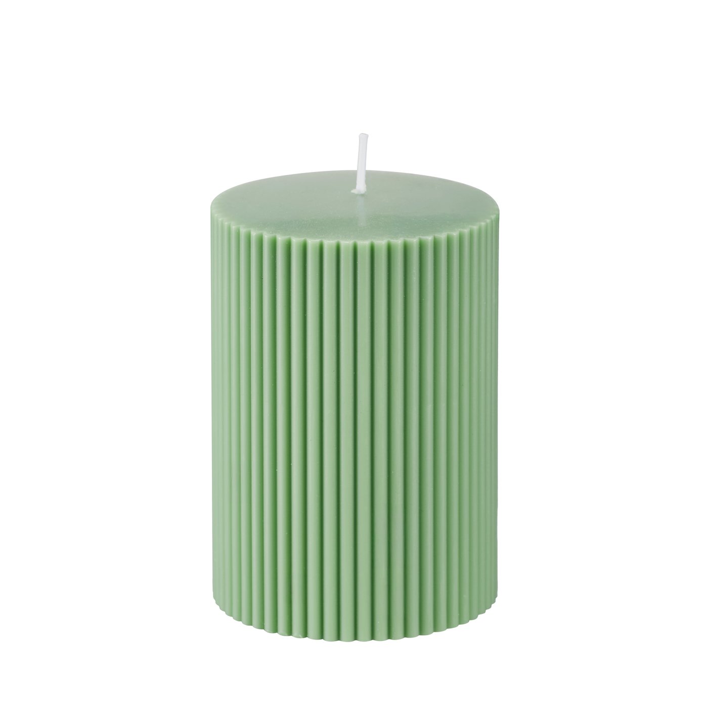 IKEA GLASBJÖRK blockljus utan doft, ljusgrön, 30 tim.