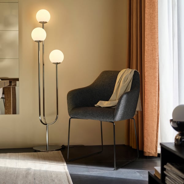 A metal black/Gunnared dark grey TOSSBERG chair