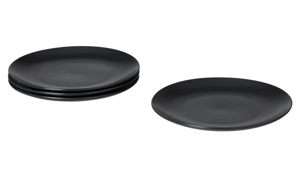 A matt dark grey FÄRGKLAR plate in the NA