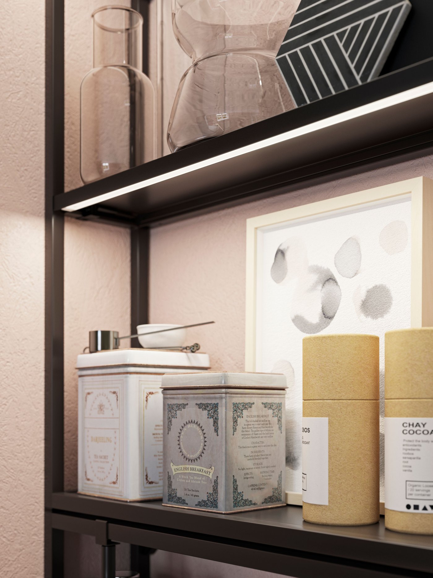 A dimmable anthracite SKYDRAG LED wrktp/ward lghtng strp w sensor