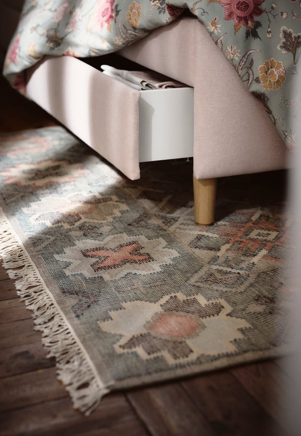 A handmade multicolour/diamond pattern VESTERVIG rug, flatwoven