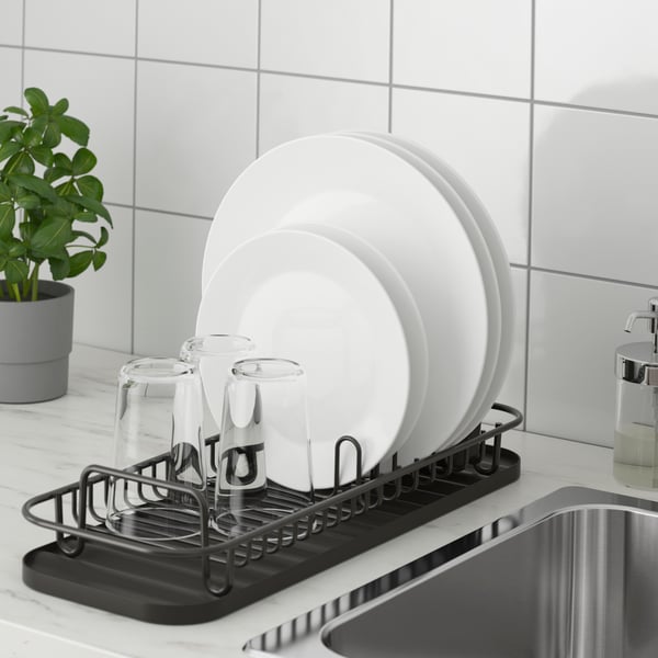 An anthracite LILLHAVET multifunctional dish rack