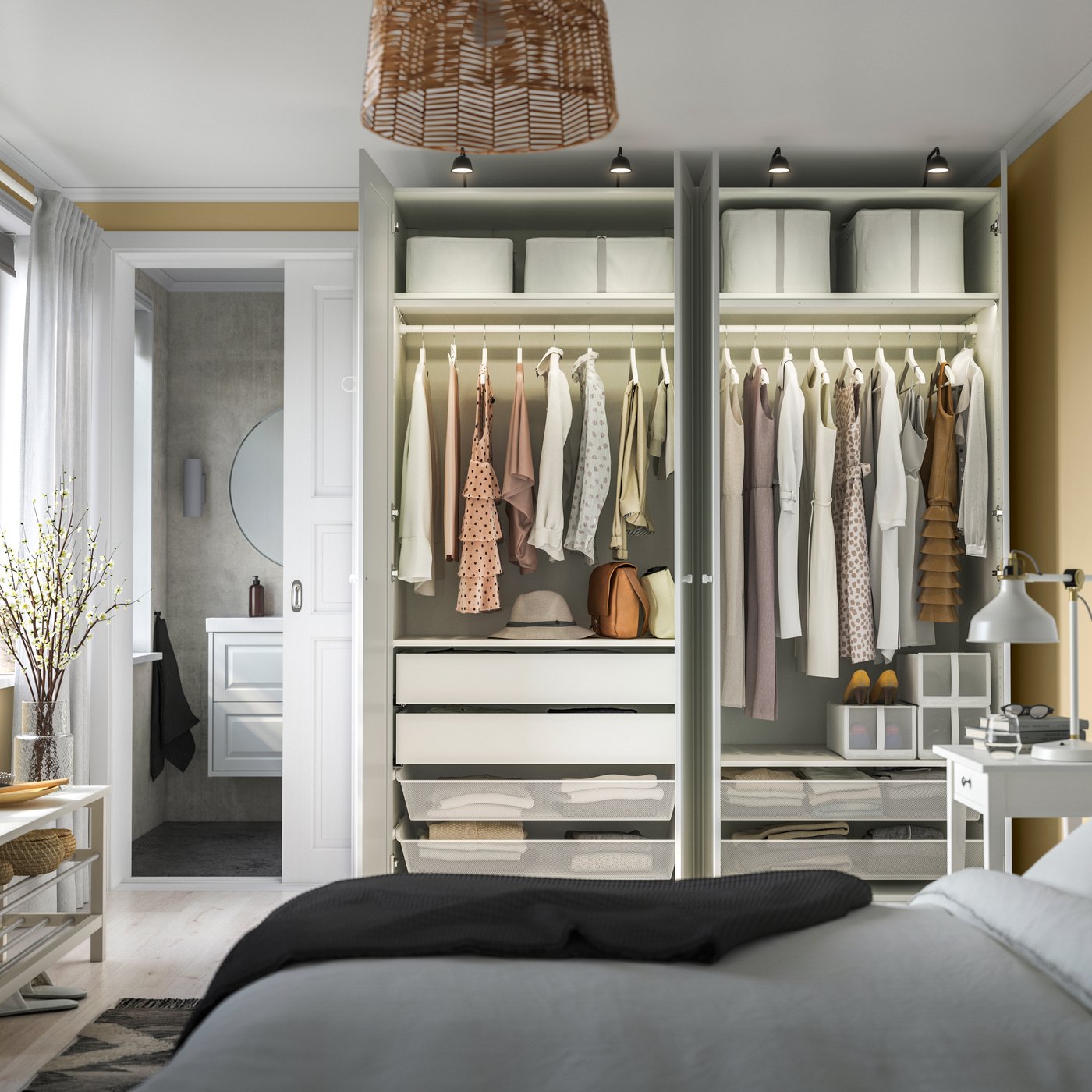 A white/white GULLABERG wardrobe combination