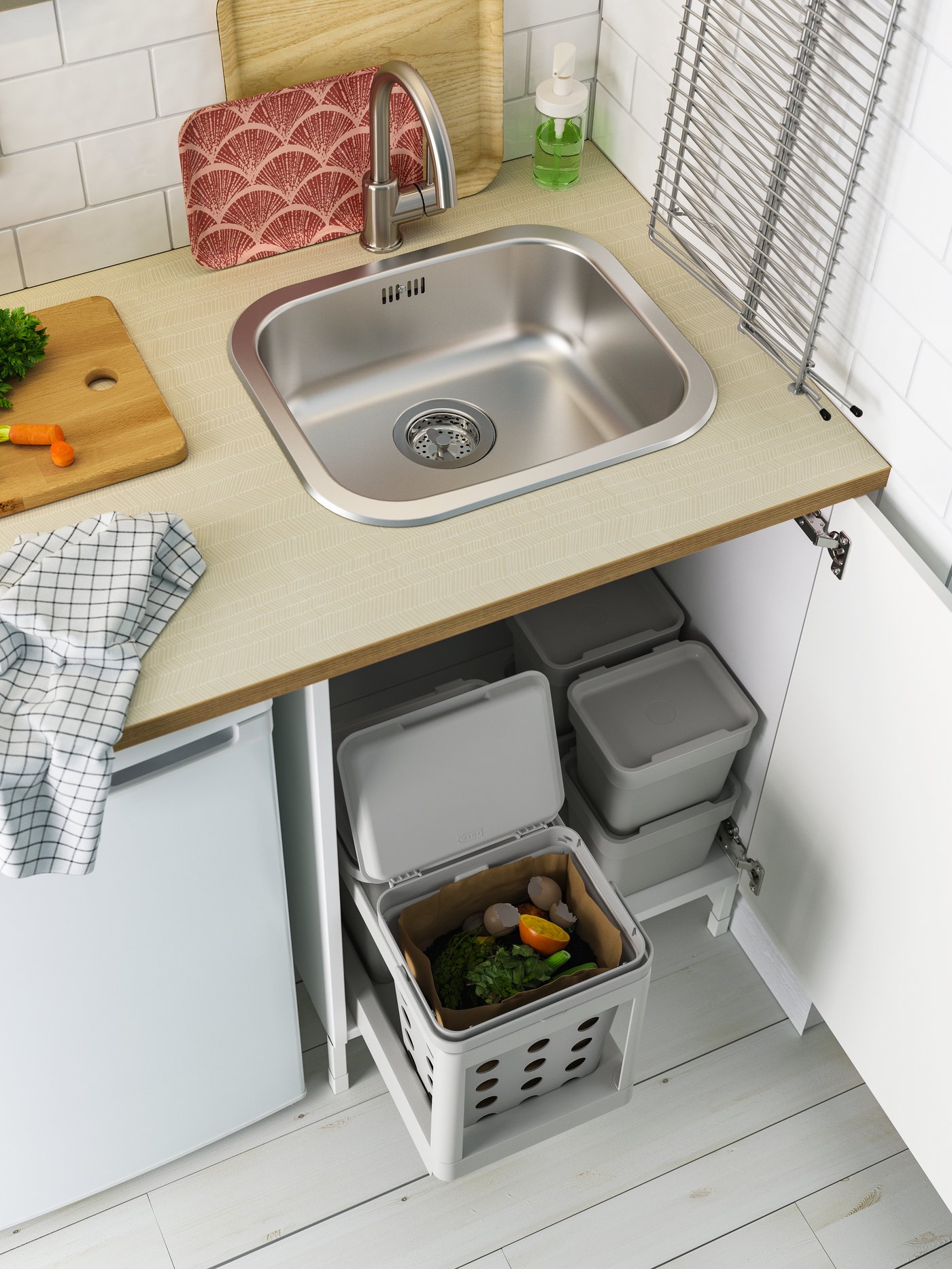 A white ENHET kitchen in the kitchen