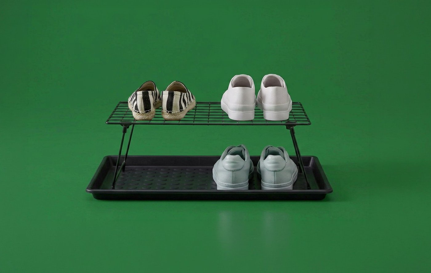 Un porte-chaussures gris GREJIG