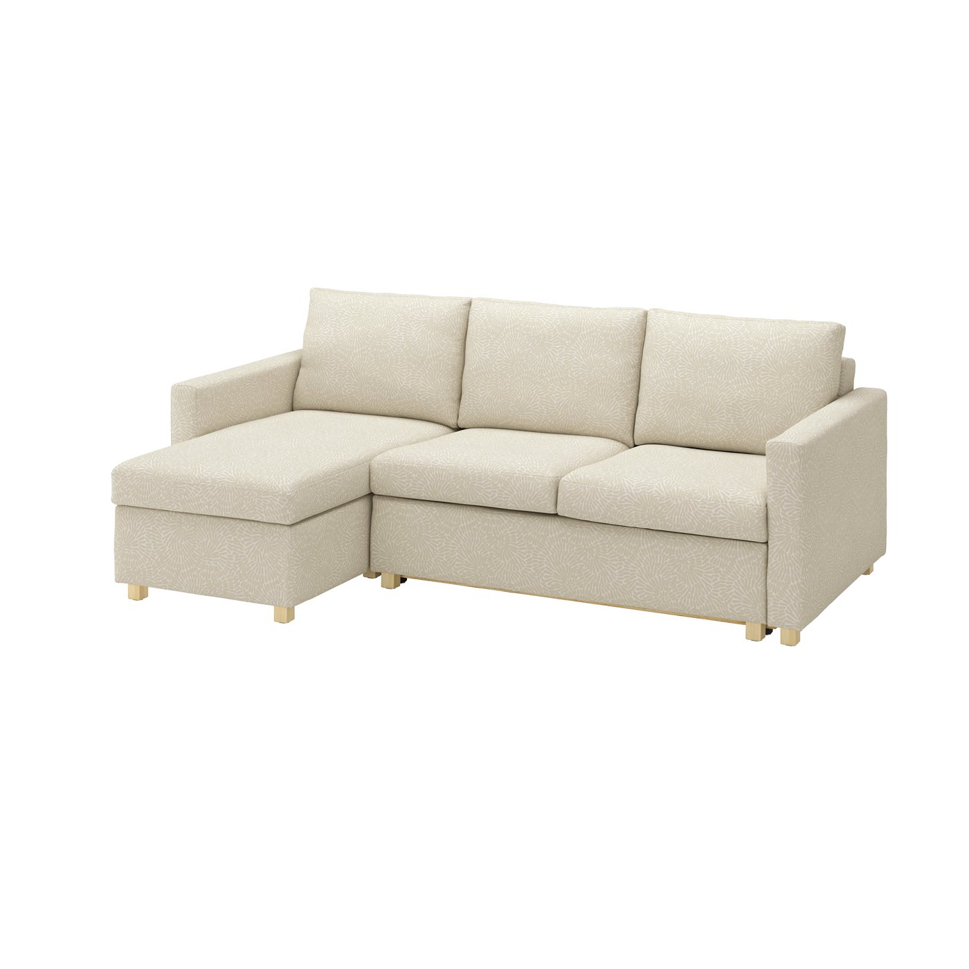 IKEA SALTSJÖBADEN klädsel t 3-sits bäddsoffa m schsl, vittangi ljusbeige/vit