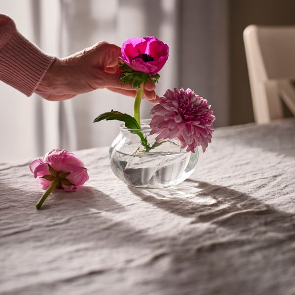 A clear glass VILJESTARK vase