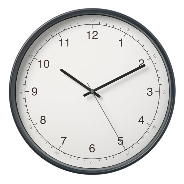 A white/grey TAGGAD wall clock in the NA